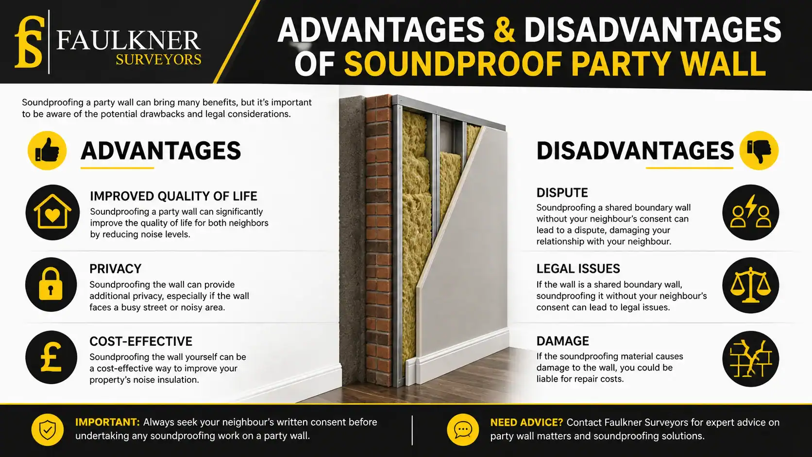 Can you Soundproof a Party wall? 2 Advantages and Disadvantages of Soundproof Party Wall Basingstoke